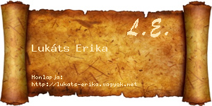 Lukáts Erika névjegykártya